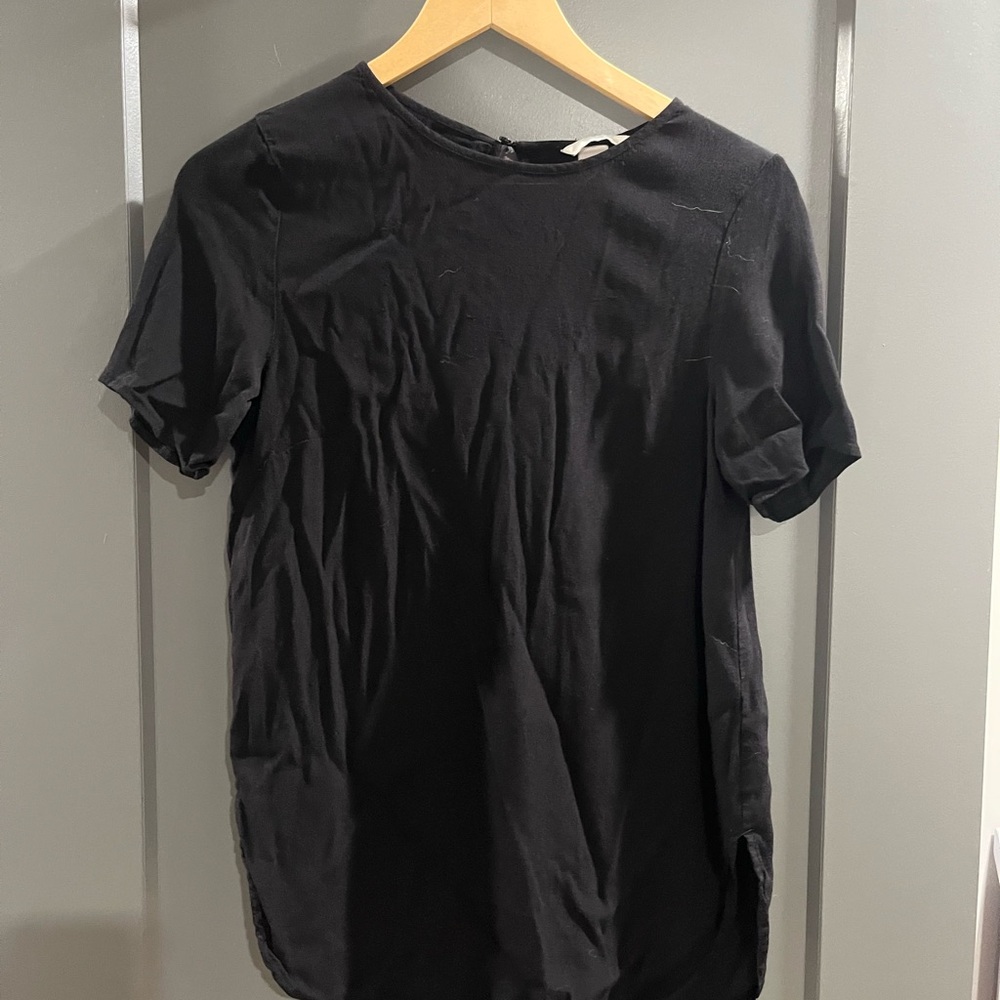 H&M Black Short Sleeve Blouse